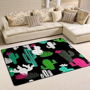 Gebied tapijten 100 x 150 cm, kleurrijke cactussen cactus woonkamer tapijt grote deurmat decoratie kantoormatten, voor kinderkamer, keuken