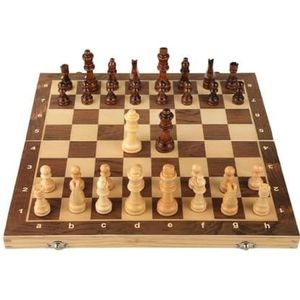 Bordspellen Schaken Schaakset Magnetische houten schaakset met opvouwbaar schaakbord met opbergvakken, reisschaakset Speelgoed (Color : 39cm)
