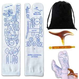 DERJDISF Reflexologie sokken – 1 paar Voetreflexologie sokken， Reflexologiesokken voor Thuisgebruik met Massagehulpmiddelen, Geschikt voor Herenmaat 40-45