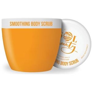 Sol Beauty Bodyscrub, gezouten karamel vanille verstevigende en hydraterende suikerscrub met paranotenextract en buriti-fruitolie, hydraterende veganistische exfoliërende bodyscrub 300g