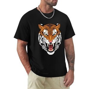 Heren T-shirt tijger korte mouwen T-shirt ronde hals T-shirt voor mannen, Tijger1, 3XL