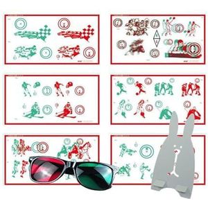 Visuele correctie, stereo-oogtrainingsapparaat, zichttherapie, rood/groen, incompatibiliteit, trainingskaarten, voor professionals en doe-het-zelvers(B)