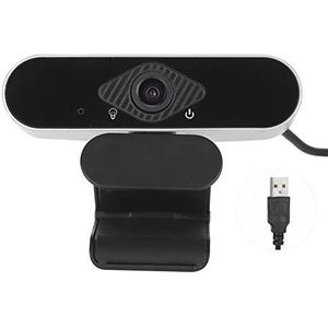 Webcam 1080p HD Computercamera, USB-breedbeeldvideowebcamera Ingebouwde Microfoon voor op Het Werk Thuiscomputer Benodigdheden Vervormingsvrij Beeld