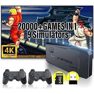 Nostalgia Stick Game- Ultieme retro-gameconsole, 20.000+ games, 9 klassieke emulators, 4K HDMI-uitgang, dubbele 2.4G draadloze controller