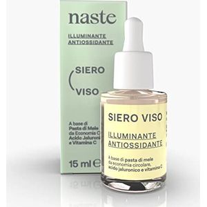 Naste Beauty gezichtsserum, natuurlijke appelpasta, bleekmiddel en antioxidant, voor normale en rijpe huid, versterking, licht, 15 ml