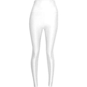 FASHION 7STAR Vrouwen Hoge Taille Stretchy Disco Leggings Dames Glanzende Slim Fit Wet Look Panty Broek, Wit, 38-40