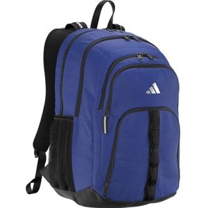 adidas Primetime Large Backpack for Women and Men, Big Bag with Laptop Sleeve, Twill Bright Royal-Legend Ink/Black/Silver Metallic, One Size