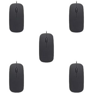 Tityvirnix 5 set Bedrade Ultradunne Mini Muis Desktop Computer Laptop Mat Zwart Wit Leuke Ergonomische Gaming Muis Zwart