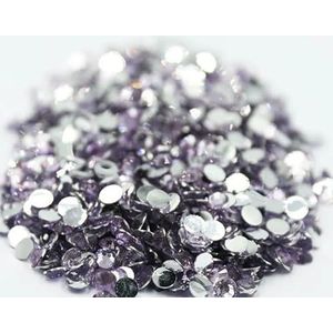 Flatback Crystal-strips AB Zilveren onderkant Hars Niet-hotfix Strass in bulkverpakking Nail Art Strass Kledingstuk-Lichte Amethist-4.0mm SS16-10000 stuks