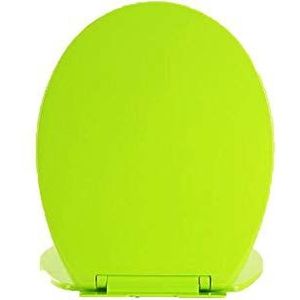 Wc bril, Toiletbril compatibele toiletbril met verstelbaar scharnier O-vorm dempend antibacterieel topgemonteerd ultrabestendig toiletdeksel, paars (Color : Green, Size : 35.4 * 42.3CM)
