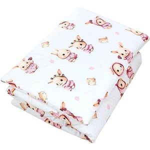 TupTam Kinder Dekbed met Patroon Set All Season Dekbedkussen Plat Kussen 2st., Konijn/Roze, 135x100 cm