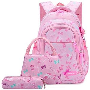 Meisjes School Tassen Primaire Kids Vlinder Festival Rugzak Waterdichte Lichtgewicht Boek Tas met Pen Case Outdoor Lunch Tas