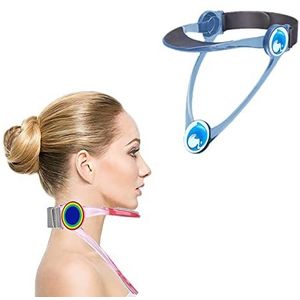 Nekbrace, verstelbare cervicale kraagondersteuning en rughoudingcorrectortractie, cervicale nektractieapparaat, lichtgewicht draagbaar (volwassen blauw)