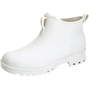 SynapSYA Regenschoenen Mannen Regenschoenen Waterdichte Schoenen Outdoor Slijtvaste Plastic Schoenen Winter Katoen Warme Korte Regenlaarzen Mannen, Wit, 43 EU