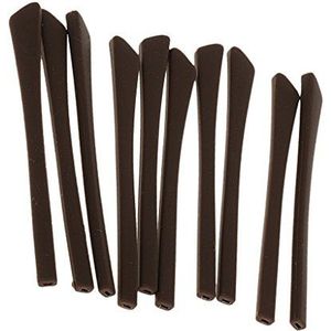 Pack van 10x Siliconen Brillen End Tips Oor Sok Tubes Vervangingen Bruin