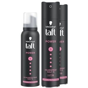 Taft Schwarzkopf Schuimvaste Power Cashmere (150ml) houdgraad 5, haarschuim, haarmousse, soepelheid & haarspray, Power Cashmere (2 x 250 ml), haarstyling, kasjmier-achtige veganistische formule