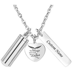 Urn Cremation Jewelry Ketting Voor Urn Jewelry Urn For Ashes Urn Kettingen Voor As Ik Hou Voor Altijd Crematie Urn Memorial Sieraden Vleugel Hanger Crematie Geboortesteen Sieraden