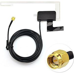 Bingfu DAB Car Aerial SMA Adapter Internal Glass Mounted Antenna with 3m 9.8ft SMA Extension Coaxial Cable for Vehicle Radio Blaupunkt Pioneer Clarion