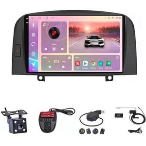 Android Autoradio Video Multimedia Speler, 9 Inch Touch Screen Radio Plug And Play Autotoebehoren met Bluetooth En Navigatie En Achteruitrijcamera Voor Hyundai Sonata NF 2004-2008 (Size : M100S WIF