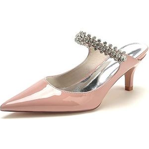 EICOFF Dames Slip-op Pompen Jurk Hof Schoenen Vrouwen Lage Kitten Hakken Bruids Bruiloft Schoenen Gesloten Teen Partij Werk Avondsandalen,Nude pink,36 EU