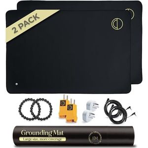 Earth and Moon Aarding Mat, Universele Starter Kit - 2 Aarding Matten voor Gezondheid, Verbetert Slaap, Vermindert Angst, Pijn en Ontsteking, Spanningshoofdpijn