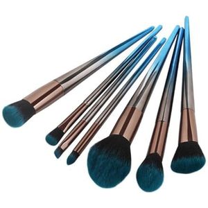 MQPALZKD 7-delige geleidelijke make-upborstels Make-upgereedschap Platte kopborstel Diamantmake-upset Borstel Make-upborstelset(D)