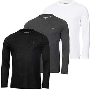 Calvin Klein Heren Assortiment T-shirt lange mouwen - Zwart/Antraciet/Wit - L