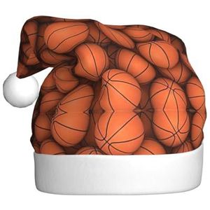 SSIMOO Basketbal Oranje Kerstfeest Hoeden Volwassen Kerst Hoeden, Vakantie Feest Accessoires, Licht Het Feest!