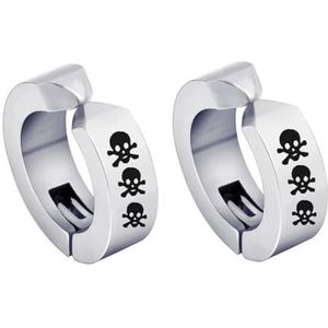 2pc eenvoudig geen piercing oorbellen titanium staal clip-on nep oorbel ronde oorclip voor vrouwen mannen punk feest mode sexy sieraden