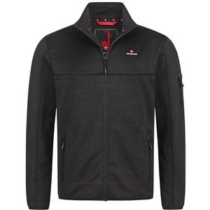 Höhenhorn Naurun Fleecejack voor heren, hybride jas, gebreide jas, softshell, donkergrijs, L