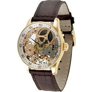 Zeno-Watch herenhorloge - X-Large Retro Skeleton Retro Gold Plated - P558-6S-Pgr-f2