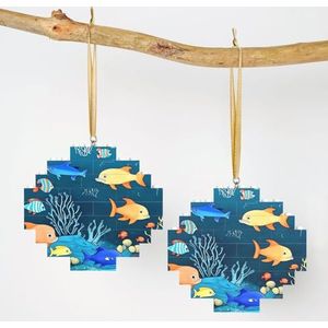 Bouwsteenpuzzel zuigtablet bouwstenen onderwaterwereld van vis bouwstenen stenen puzzel voor volwassenen 3D micro bouwstenen zuigtablet kerstboom ornament grappige geschenken voor vriend