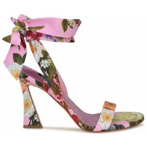 Nine West Women's Kelsie2 Heeled Sandal, Pink Floral 664, 7.5