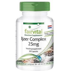 Fairvital | Ijzer complex capsules 25mg - HOOG GEDOSEERD - VEGAN - voedingssupplement 90 capsules
