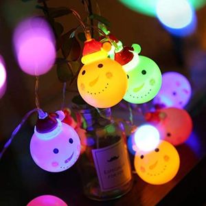 DUOLEIMI Kerstverlichtingslicht, kerstman, sneeuwpop, led-draadlicht, koperdraadlicht, kerstdecoratie, kleurrijke decoratie, werkt op batterijen (1,5/10 lampen, sneeuwpop)