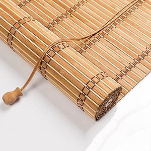 Rolgordijn van bamboe; 75% schaduw; rolgordijn met zijkoord; vouwgordijn; zonwering en inkijkbescherming; rolgordijn van bamboe; voor ramen en deuren; op maat gemaakt (b x h) 115 x 220 cm
