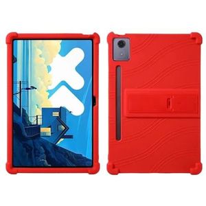 Tablet Case Geschikt for Lenovo Xiaoxin Pad Pro 12.7 inch 2025 TB-373FU TB-375FC Silicon Stand Cover Slip Flexibel Zacht(Red)