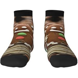 Gingerbread Man Candy Print Veelzijdige sportsokken voor casual en sportkleding, geweldige pasvorm voor voetmaten 36-45, Peperkoek Man Snoep, Eén Maat