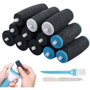 12 stuks eeltverwijderaar, reserverollen, 3 soorten ruwheid, navullingen voor elektrische voetvijl, rollers voor pedicure, pedicure voetverzorgingsset (2 vormen)
