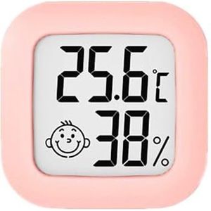 Mini LCD Digitale Thermometer Hygrometer Elektronische Temperatuur Hygrometer Sensor Meter Huishoudelijke Thermometer Nauwkeurige Monitor(A-Pink)