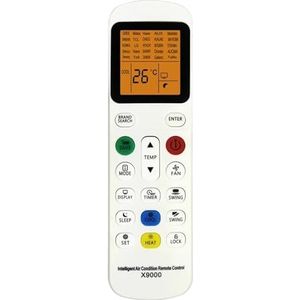 1x afstandsbediening for airconditioning met achtergrondverlichting, eenvoudige multifunctionele instellingen, X9000 sterke compatibiliteit