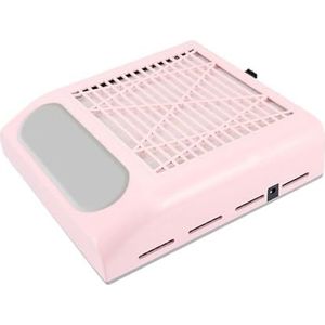 80W Nagelstofzuiger for Manicure Krachtige Zuigkracht Nagelstofafscheider Met Herbruikbare Filter Verminderen 98% Stof(Pink)