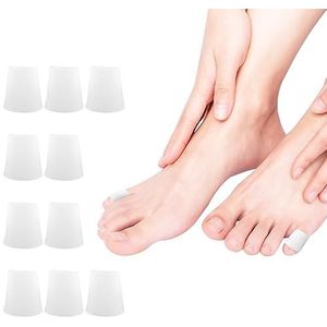 Magrimaxio 10 stuks teenbescherming van siliconen, ademend, bescherming voor kleine tenen en voeten, voorkomt blaren, gel-teenafdekkingen ter verlichting van pijn, voetafdekking ter voorkoming van
