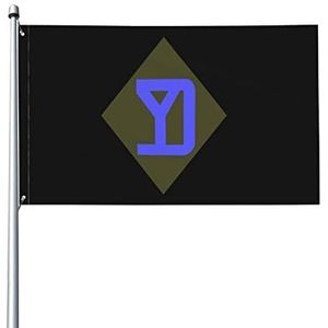 Tuin Vlag Ons Leger 26e Infanterie Divisie Yankee Divisie Decoratie Vlaggen Levendige Kleur Veranda Vlag Vintage Tuin Vlaggen Voor Parades Club Gazon 90x152cm