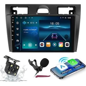 Android 14 Autoradio Navi voor Fiesta Mk5 2002-2008 9 ""Schermradio met draadloze carplay Android Auto GPS Navigatieondersteuning Bluetooth 5.0 HIFI FM 5G-WiFi SWC MIC-camera,M300s