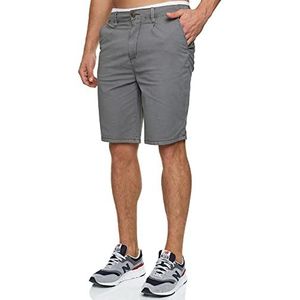 Indicode INSan chino shorts voor heren, met 5 zakken, bermuda voor heren, pewter, L