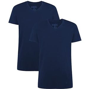 Bamboo Basics - Heren bamboe T-shirt - Velo - V-hals - verpakking van 2 - Extra zacht en ademend - wit - S-XXL, Blau, XXL