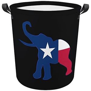 Texas Vlag Olifant Grappige Wasmanden Met Handgrepen Waterdichte Opvouwbare Kleding Hampers Opslag Bin Organizer