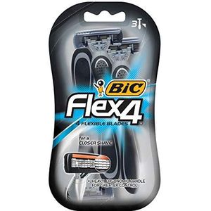 BIC Flex 4 wegwerp scheermes, mannen, 3-korting (Pack van 3)
