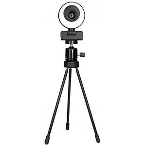 Webcam, 1080p Webcam 6 0 fps Autofocus Hd Webcamera met Microfoon Ring Light Web Cam for Pc Computercamera(60FPS With Tripod)